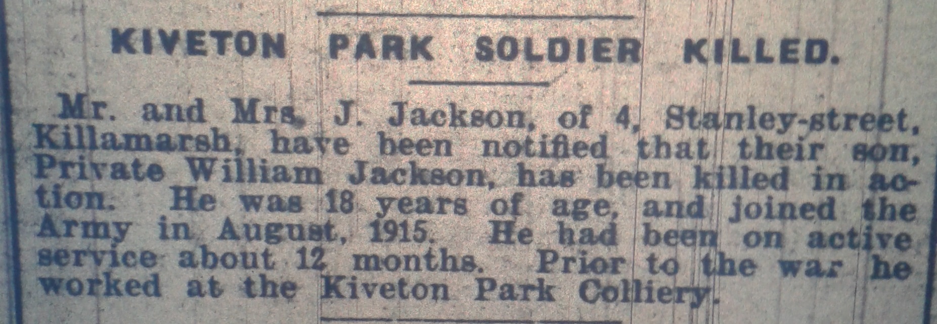 William Jackson Worksop Guardian report